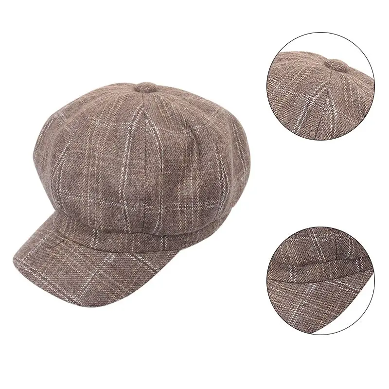 Женский берет, осенне-зимняя восьмиугольная кепка, стильная шапка художника, художника, газетчика, черная серая кепка, берет, шапки, шапки