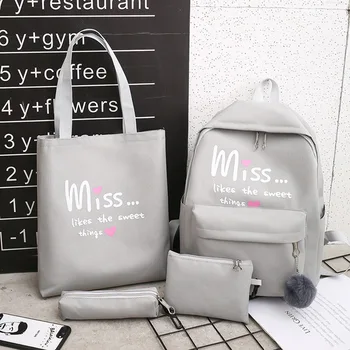 

Adisputent 4Pcs/set Women Backpacks Bolsas Mochilas Nylon Boys Satchel Girls Student School Book Bag Sac A Dos Schoolbag