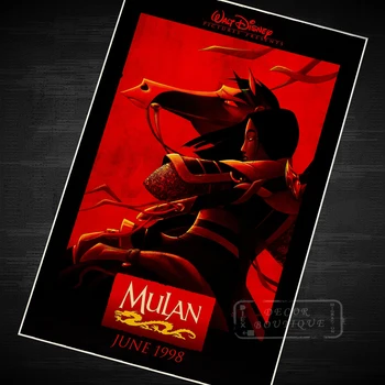

Mulan Vintage Retro Kraft Canvas Painting Paintings Poster Maps Home Bar Posters Wall Decor Gift Wood Alloy Frame