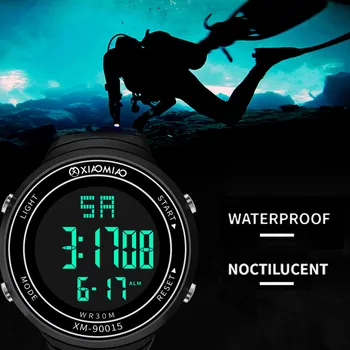 

New fashion Men's watch Digital sports leisure clock military silicone automatic watch clock waterproof Analog Military LED H5