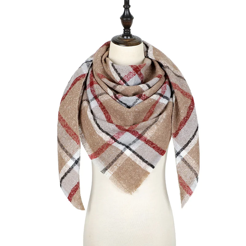 Теплый кашемировый зимний шарф женский платок качество хорошее шерсть шарфы женские,модные плед шарфы платки палантины,большой шарф в форме треугольника,шарф мягкий и приятный на ощупь - Цвет: Color 48