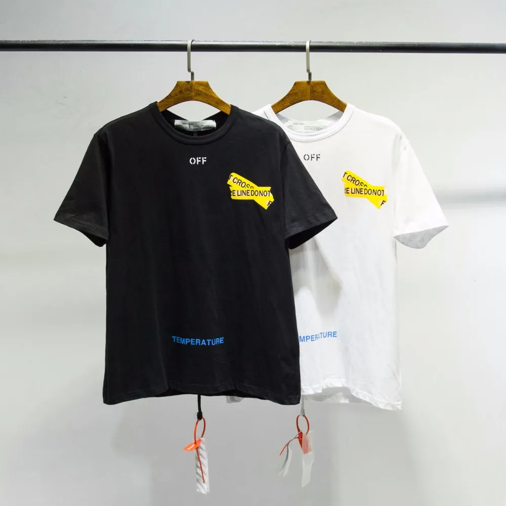 OFF-WHITE cordon с короткими рукавами Повседневная трендовая Мужская Пара моделей хлопковая футболка