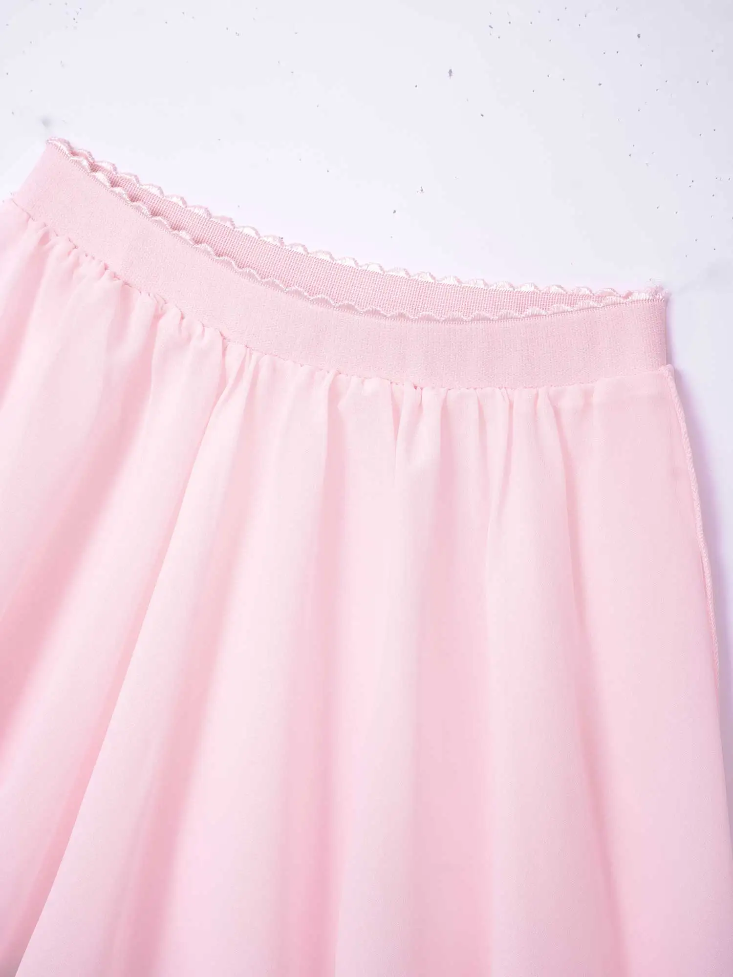 Kids Girl Stylish Ballet Dancewear Skirts Elastic Waistband Solid Color Chiffon Veil Skirt Professional Ballerina Dance Costume