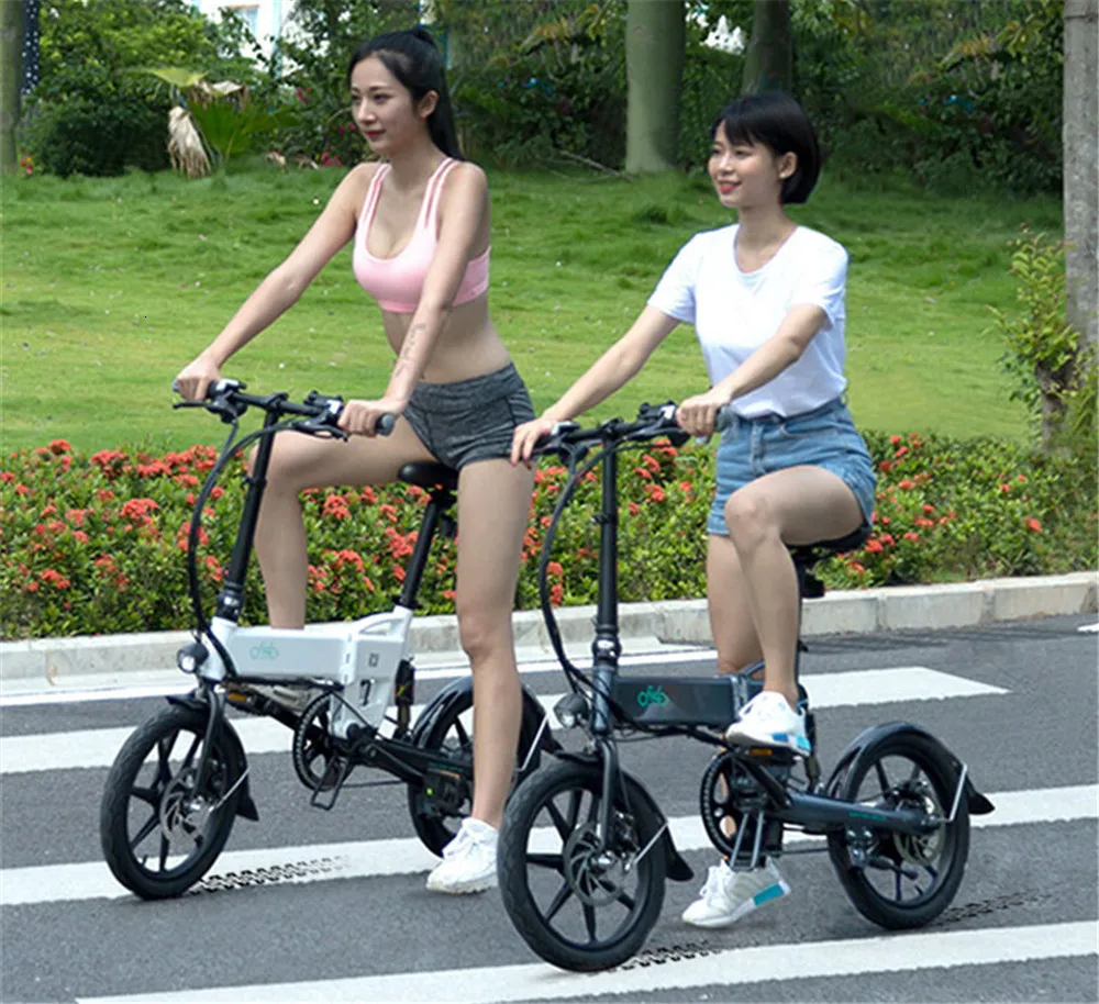 Best 16 Inch Fiido D2 Adult Electric Bicycle 2 Wheels Electric Bicycle Mini 250W Folding Portable Electric Bike 15