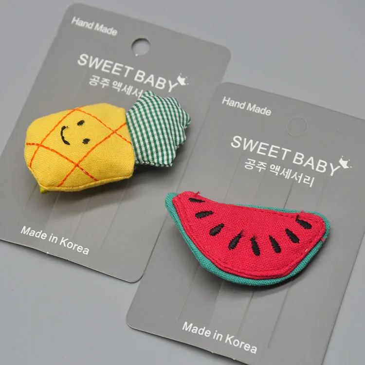 

Imported from South Korea Fabric Watermelon Pineapple Little Girl Children Children Cute Headband Clip Hair Clip Baby