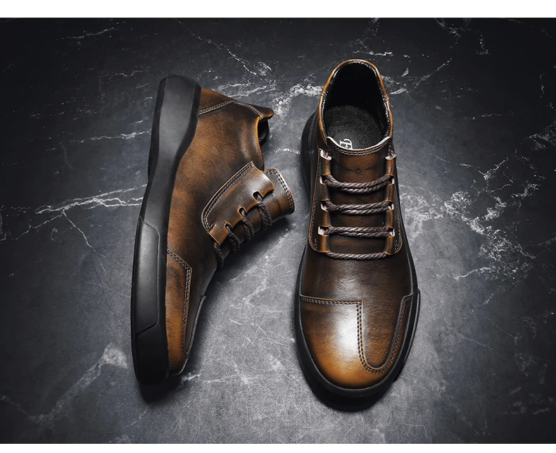 Coturno Doc Oxford Ankle Boots Heels Boots Winter Boots Men Waterproof Casual Shoes Men Leather Luxury Wedding Shoes Men Black