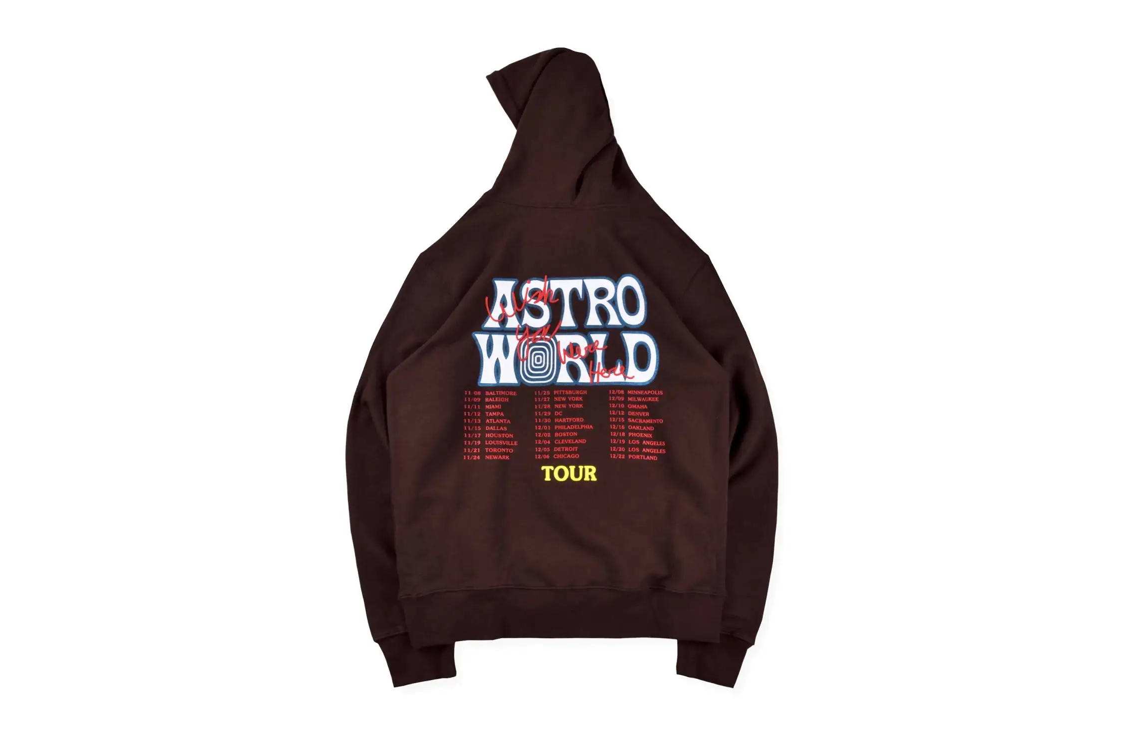 Трэвиса scoff tour ASTROWORLD толстовки для мужчин и женщин 1:1 уличная одежда высокого качества хип-хоп wish you WAS here astroworld tour худи - Цвет: brown