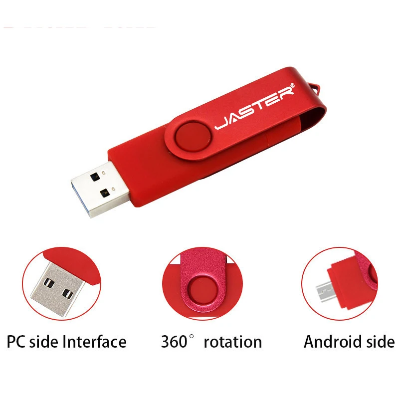 JASTER High Speed OTG USB Flash Drive 2.0 Pen Drive 64gb 32gb 16gb Pendrive 2 in 1 Micro Usb Stick for Android SmartPhone 128 gb pen drive