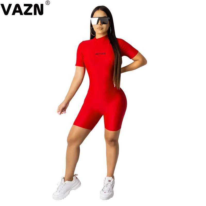 VAZN SD9173 черный дизайн сексуальный женский сплошной буквенный купальный костюм с шортами женский сексуальный Глубокий круглый вырез длинный рукав мини-костюмы пляжного типа