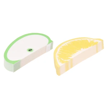 

2 Pieces Notepad Bookmark of Fruit Notepad Sticky Note Pads Bookmark Sticker, Green-Apple & Lemon