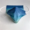 Disposible Adult Masks Gradient Color Face Shield Cover Printing Mouth Mask Solid Masks Green Blue Purple 3 Layer Fabric 5