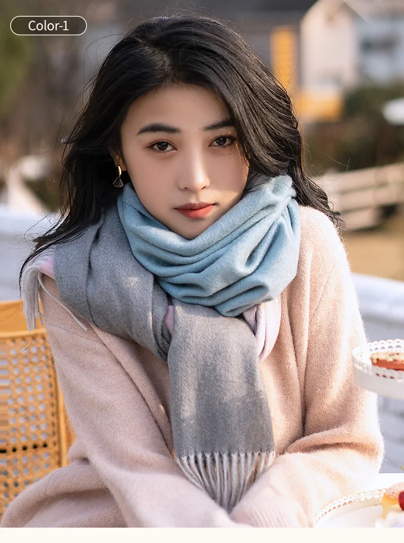 Winter Cashmere Scarf Women Warm Neck 