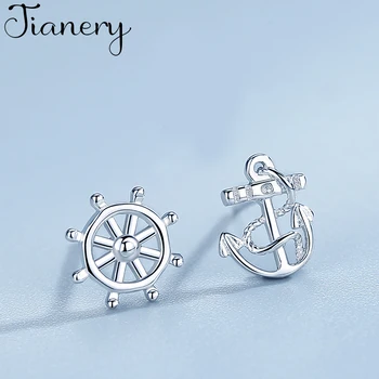 

JIANERY Real Silver Color Anchor Earrings For Women Wedding Bijoux Statement Jewelry Brincos Pendientes