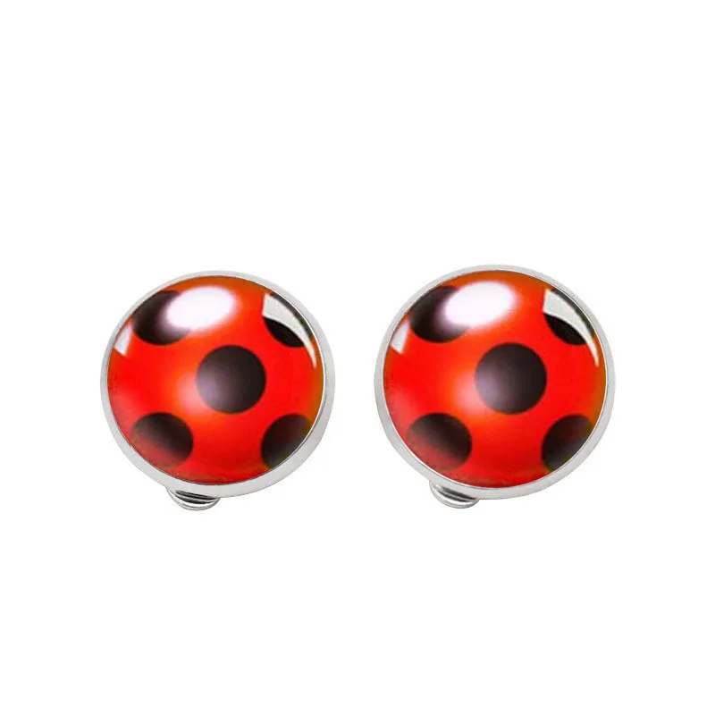 

New Products Accessories Ladybug GIRL'S Time Stone Europe And America Top Grade Glass Clip-on Creative Hot Sales Ear Stud
