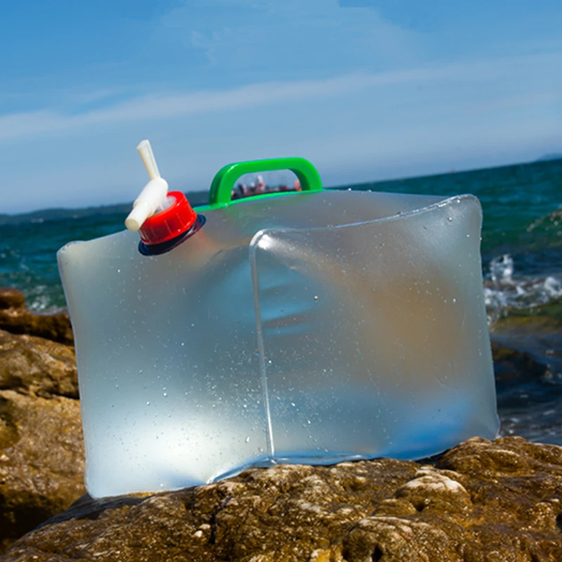 Bolsa de agua portátil plegable de litros, bolsa de almacenamiento de agua de gran capacidad viajes al aire libre, accesorios de Camping Hilosyanzuelos