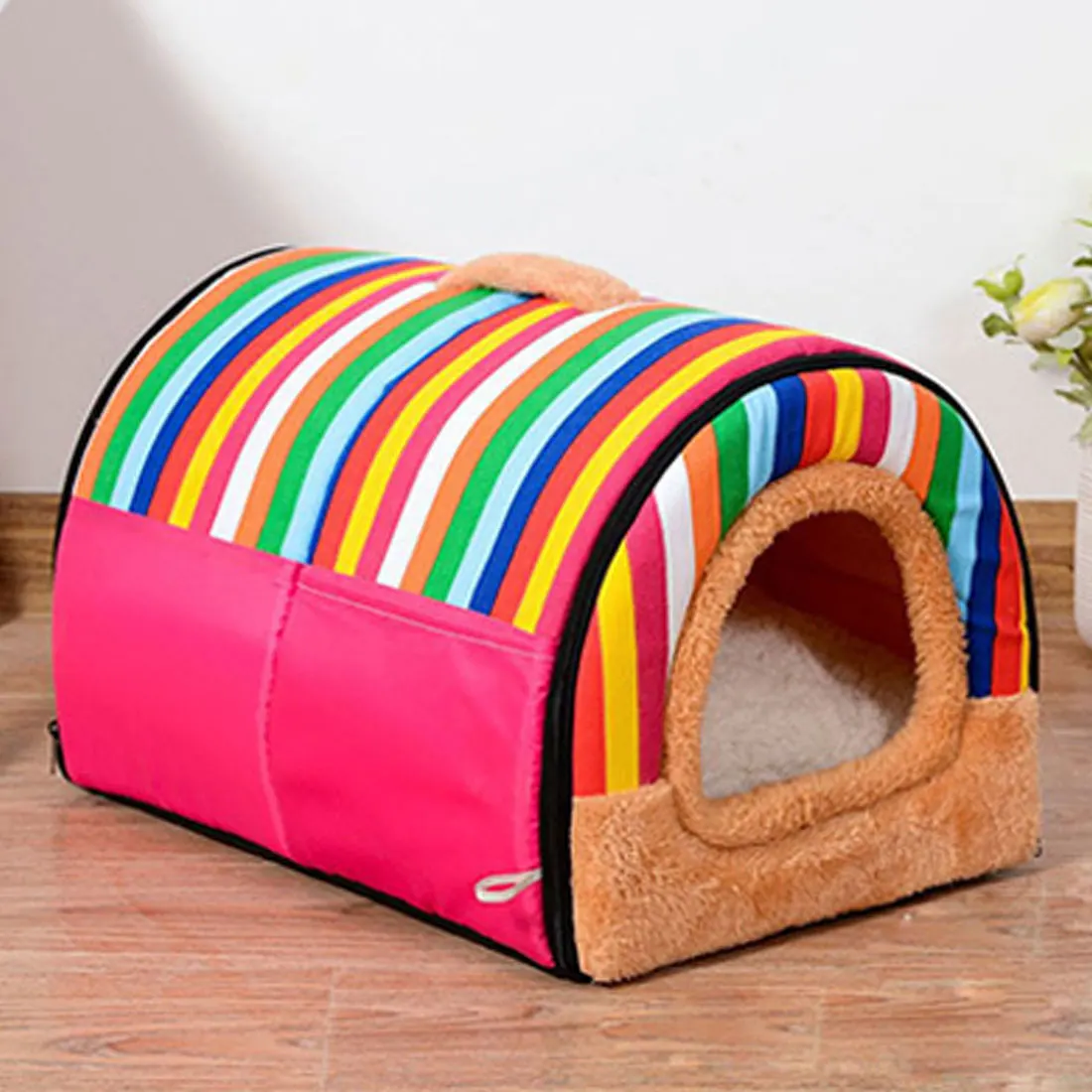 Pet beg Милая Конура теплый треугольник гнездо моделирование матрас для собачьей лежанки диван домашнее животное кошка кровать-домик для собаки точка полоса кровать