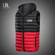 Мужская куртка без рукавов, жилет, зимние модные повседневные пальто в стиле пэчворк, мужские парки с хлопковой подкладкой, мужские жилеты, мужские теплые жилеты