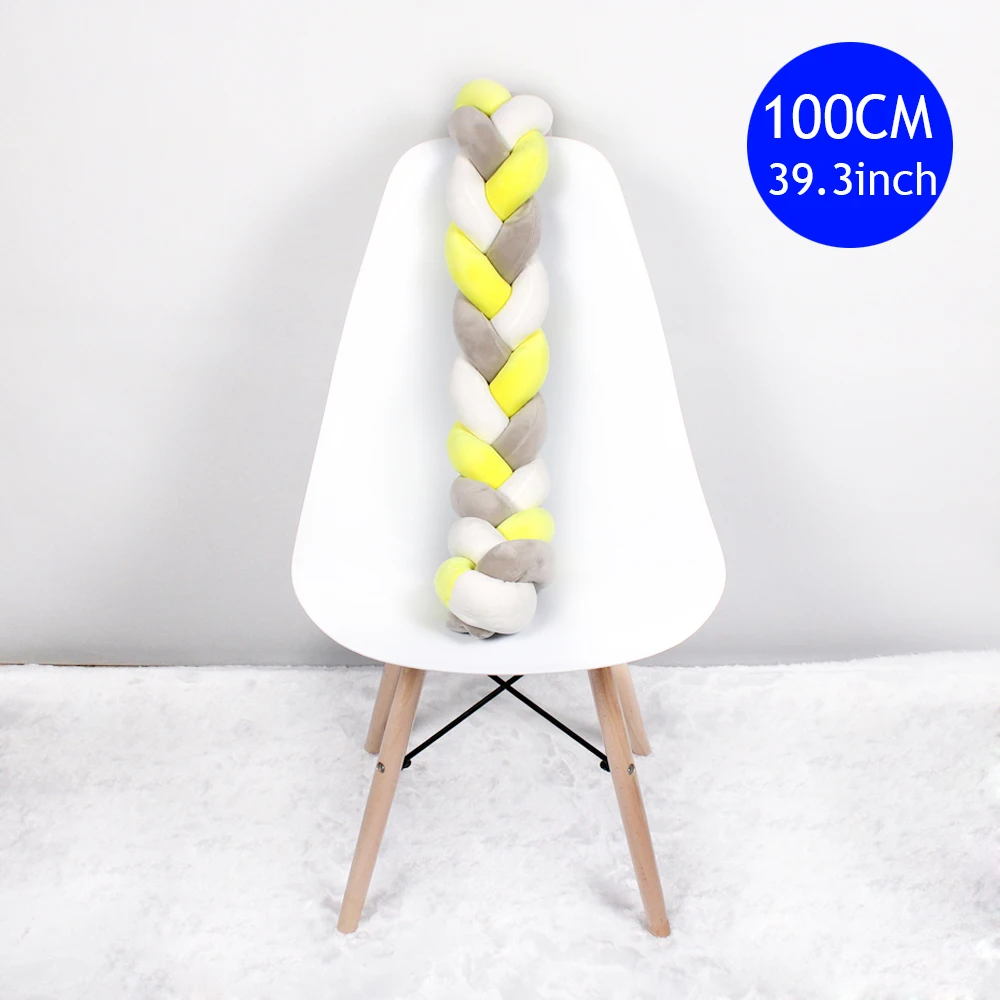 Baby Bed Bumper 1M/2M/3M Braid Knot Pillow Cushion Bumper for Infant Bebe Crib Protector Cot Bumper Room Decor - Цвет: 1M