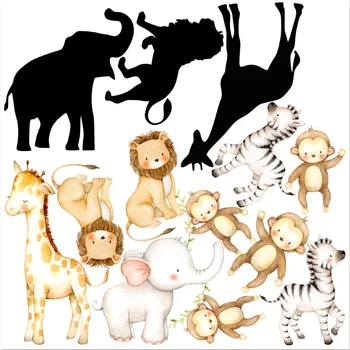 

8x8FT Abstract Wild One Park Animals Lion Elephant Monkey Party Custom Photo Studio Background Backdrop Vinyl 10x10 10x12