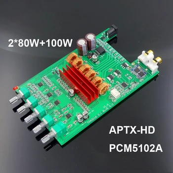 

2*80W+100W Bluetooth 5.0 APTX-HD TPA3116D2 Power Amplifier Board 2.1 TPA3116 PCM5102A DAC Audio NE5532 Equalizer Class D Amp