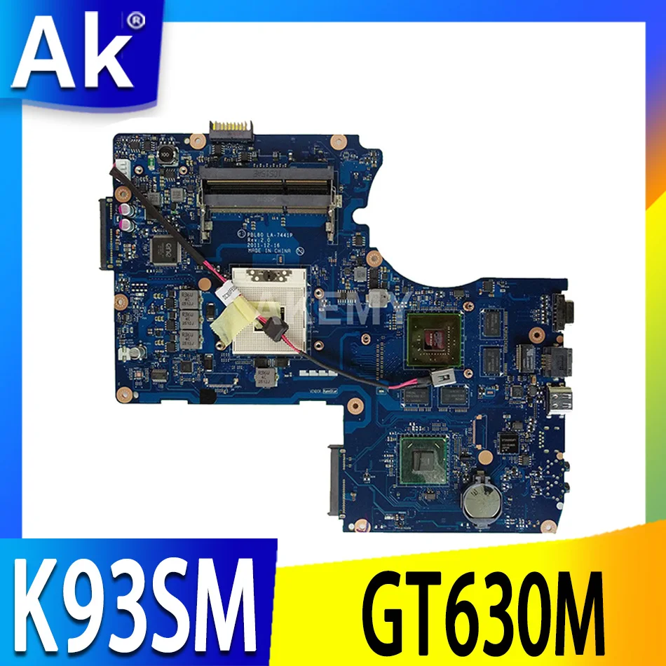 PBL80 LA-7441P REV: 2.0 placa base de computadora portátil para ASUS K93SV K93SM K93S K93 Prueba placa base original GT630M