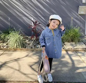 

2020 new wholesale girls boys denim shirt spring fashion kids top 2-7 years HJ231