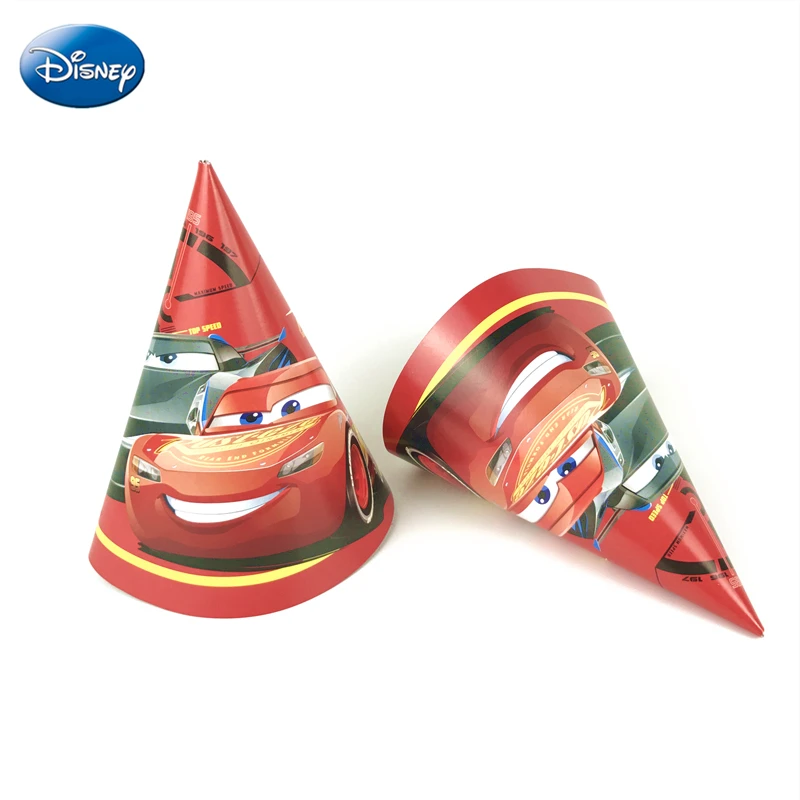 

6Pcs Cartoon Disney Cars Theme Disposable Paper caps Boys Birthday Party Decoration Baby Shower Wedding Party Supplies for kids