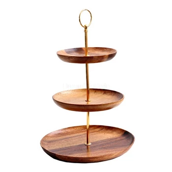 

3 Tier Dessert Trays Multifunctional Wooden Fruit Dishes Cake Stand Candy Trays for Storage and Display Unique Cake Tools