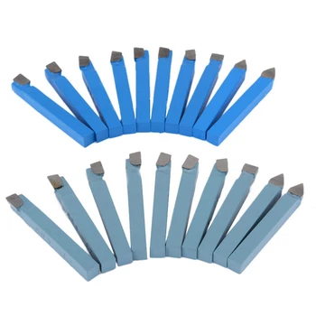 

20Pcs Mayitr Carbide Tip Tipped Lathe Tool Set 1/4 Inch Shank Metal Cutter Bit Cutting Turning Tools