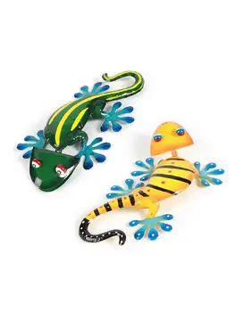 

A pair Metal Lizard Iron Wall Hanging Decoration of Living Room Porch Wall Hangings Garden Wall Fence Ornament