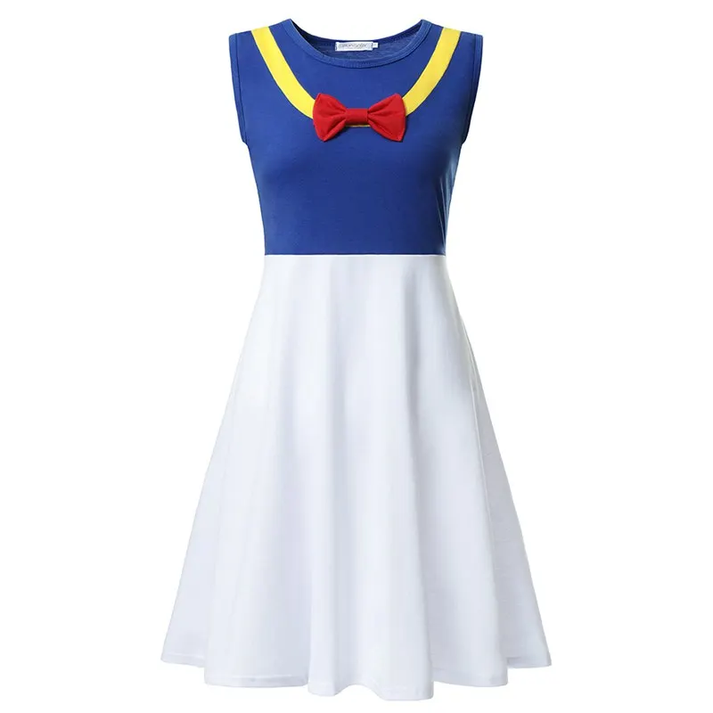 Dress A VOGUEON/Одежда для мамы и дочки; Женский Повседневный Сарафан-туника; платье на Хэллоуин с принтом «История игрушек» Buzz Bo Peep Maleficent Moana «Микки» и «Минни» - Цвет: Dress A