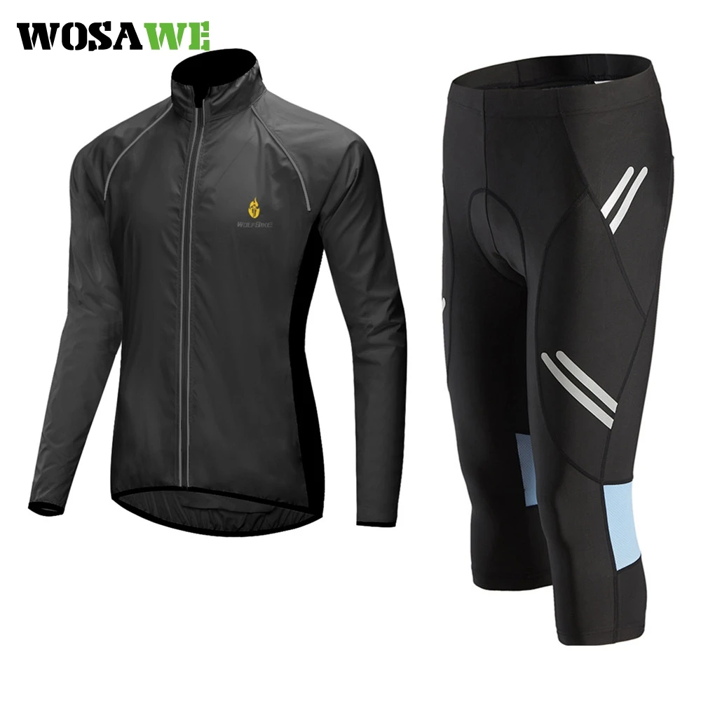 WOSAWE осенний велосипедный комплект из Джерси черная дышащая командная спортивная