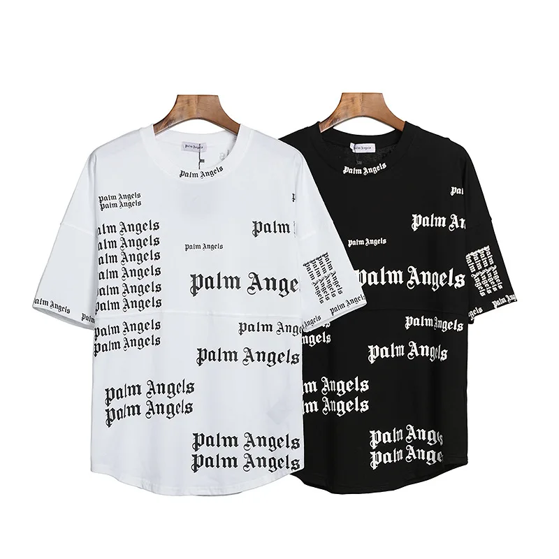 

Plam Printed Letter Crew Neck Pullover Summer Casual Base Shirt Europe And America Popular Brand Teenager Short Sleeve