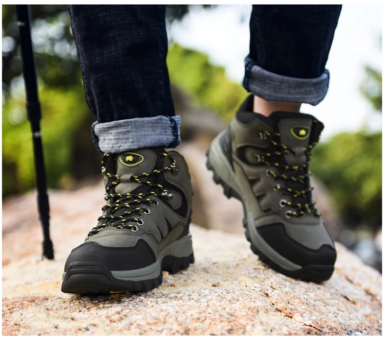 SENTA Мужская походная обувь водонепроницаемые противоскользящие дышащие кроссовки для прогулок треккинговые скалолазание спортивная обувь для охоты резиновая