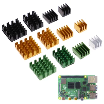 

4pcs/set For Raspberry Pi 4B Computer Aluminium Heat sink cooler radiator Heat dissipation Cooling Pads