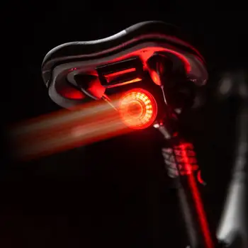 

Durable Bicycle Rear Light Auto Start/Stop Brake Sensing Lights USB Charging Intelligent IPx6 Waterproof Riding Taillight CSV