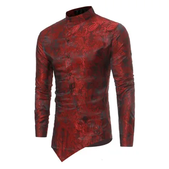 

Man Leisure Long Sleeve Irregular Design Shirt European Code Traditional African Clothing Camisas Casual Shirts Streetwear Tops