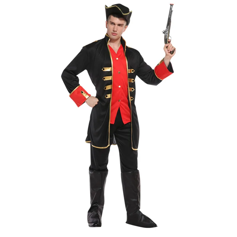 

Pirate costume boy adult Male Halloween cosplay Hat Tops Pants Pirate Captain Prom Dress Up