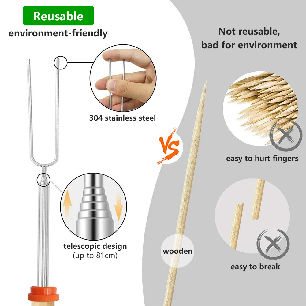 Double Metal Skewers For Barbecue Stainless Steel BBQ Grill Forks Sticks Needle Kitchen Accessories Camping Picnic Tools barbecue skewers barbecue grill barbecue tongs barbecue tools