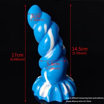 YOCY Large Anal Sex Toy For Men Women Liqued Silicone Butt Plug Aniamal Monster Beads Fantasy Dildo  With Suction Cup 2