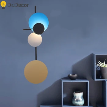 

Modern Macaron LED Wall Lamp Creative Indoor LED Creative Wall Lamps for Living Room Bedroom Corridor Background Decor Luminarie