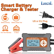 Lancol-cargador de batería automático CAT200 para coche, con pantalla LCD inteligente, 12V/3A 2-120AH, cargador de batería y probador