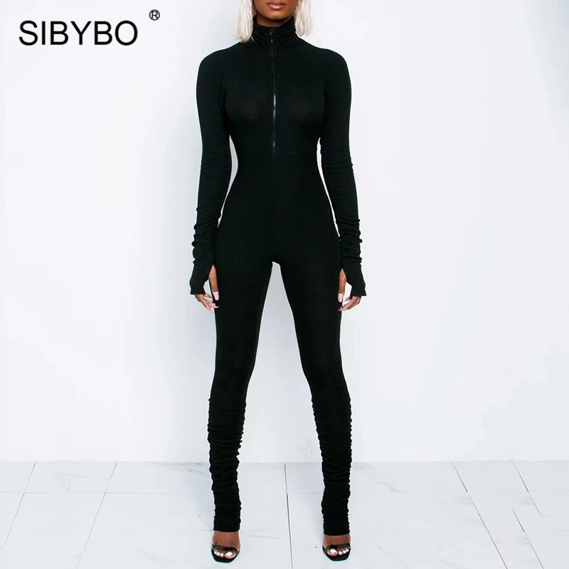 black turtleneck jumpsuit