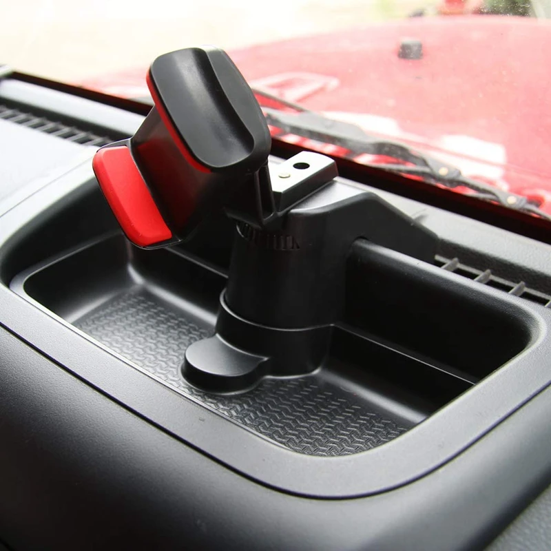 Черный ABS держатель мобильного телефона Ipad Автомобильный gps кронштейн Dash держатель для хранения Органайзер коробка для Jeep Wrangler JK 2012