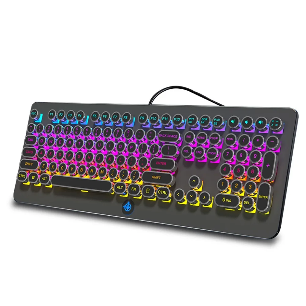 Ретро СТИМ панк механическая клавиатура, 108 клавиш, RGB подсветка Пылезащитная фиксированная клавиатура AXIS, полный ключ без коллизии 1011