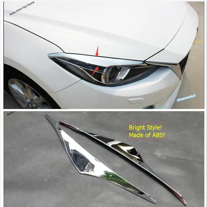 Yimaautoпланки переоборудование экстерьера Комплект для Mazda 3 хром передние фары лампы век бровей полосы крышка отделка