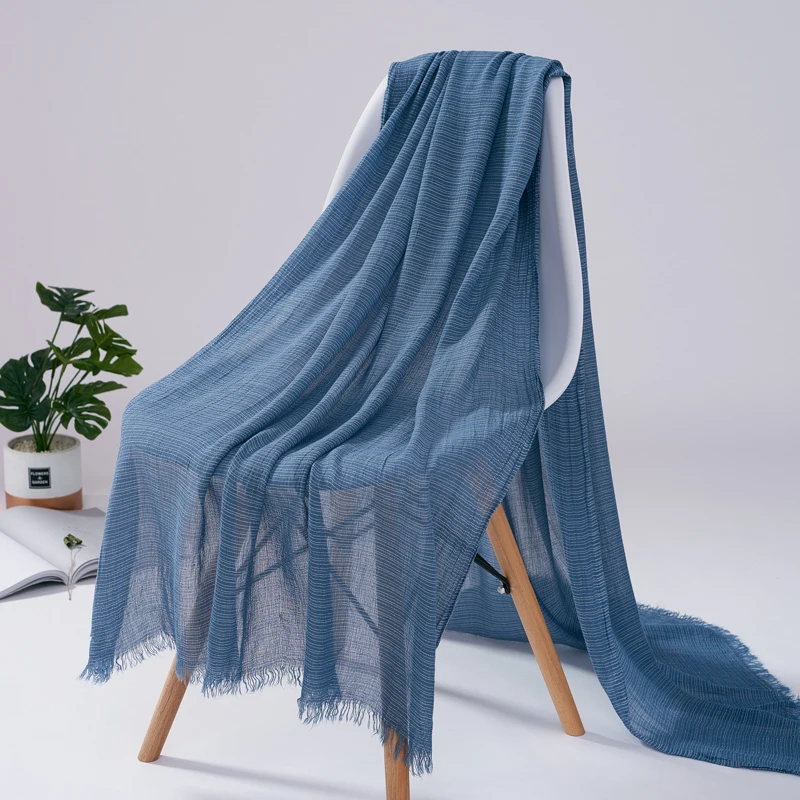 

New Spring Wool Acrylic Striped Scarf Lady Shawl Muslim Hijab Buttiful Beach Towel Big Size Soft Feeling