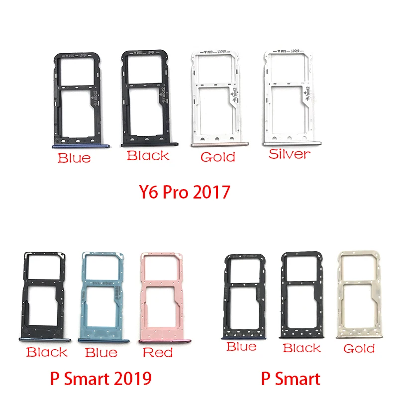 5 шт./лот Micro Nano SIM держатель для карт лоток адаптер держателя слота Разъем для huawei Y7 Y6 Pro P Smart