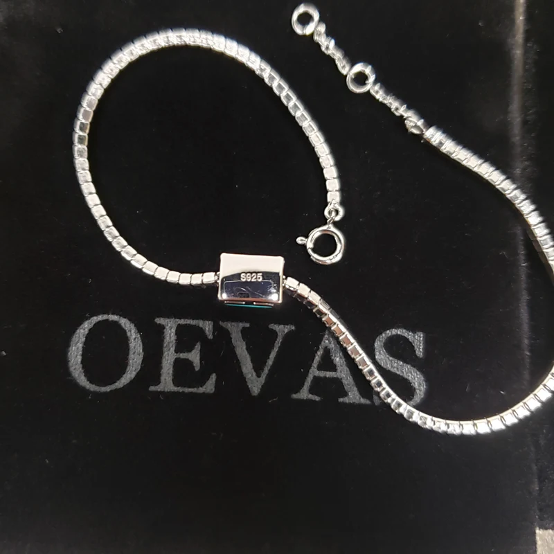 OEVAS 100% 925 Sterling Paraiba Tourmaline Gemstone Bracelet For Women Sparkling Full High Carbon Diamond Party Fine Jewelry