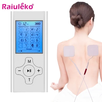 

Dual Output Electrical Muscle Stimulator Digital Therapy Massager Pulse Tens Acupuncture Full Body Massage Relax Care 4 Pads